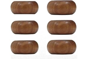 Divine glance PCS 12 Napkin Rings Dining Table Napkin Holder, Classic Everyday Use Thanksgiving, Christmas Napkin Rings Buckles,Festive Party Gift Farmhouse for Table (12, Wooden ROAND)