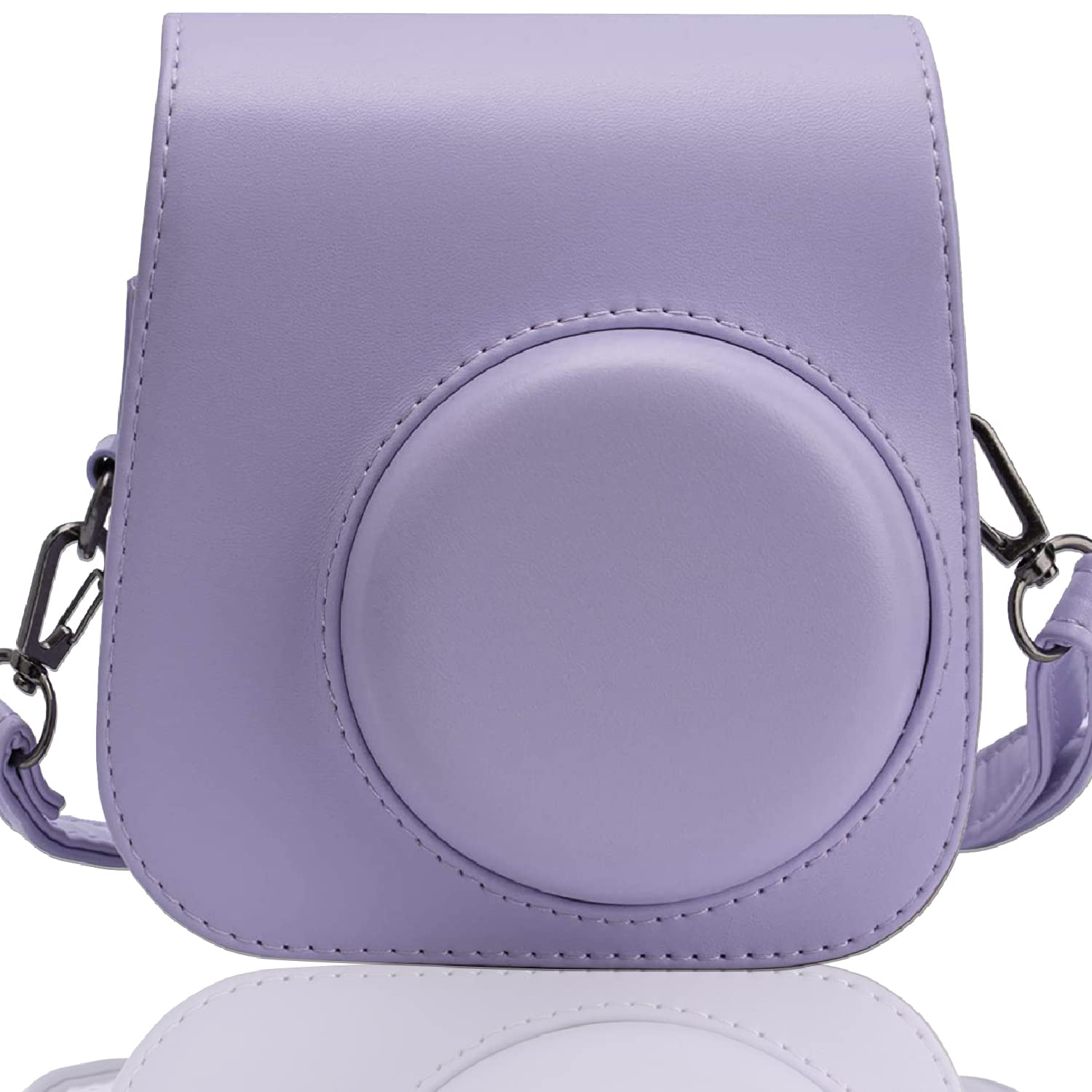 Frankmate Instant Camera Case Compatible with Fujifilm Instax Mini 11 9 8, PU Leather Camera Bag with Pocket and Adjustable Shoulder Strap (Purple)