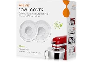 AIEVE Mixer Bowl Covers,Mixer Splatter Guard Lids for KitchenAid 4.5-5 Quart Tilt-Head Stand Mixer(2 Pack)