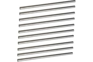 Tynulox 10Pcs 1/8" × 6" Length 304 Stainless Steel Rods, Metal Shaft Rod for DIY Craft, Industry, Metal Working Hobbies(10pcs, 1/8" × 6")