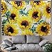 Smurfs Yingda Sunflowers Tapestry Wall Hanging Sunflower Plant Printed Tapestry Sunflower Watercolor Tapestry Cactus Wall Tapestry for Kids Girls Boys Room Bedroom Living Room Dorm