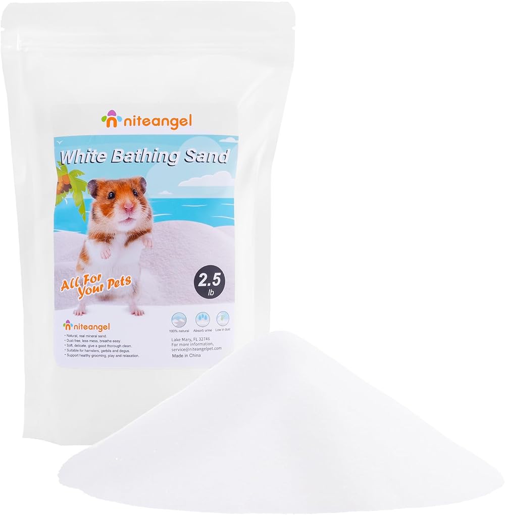 Niteangel Hamster Desert Bath Sand 2.5 lb No-Dust Bath Litter Small Pets