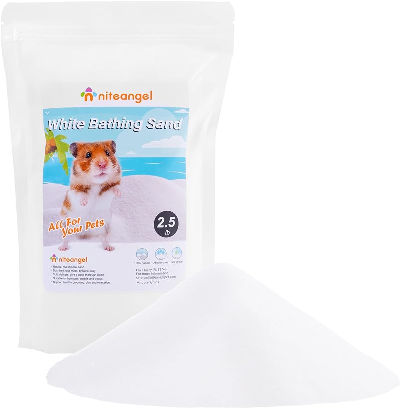 Niteangel Hamster Desert Bath Sand 2.5 lb No-Dust Bath Litter Small Pets