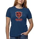 Team Fan Apparel Women's NFL Ultimate Fan Logo Short Sleeve T-Shirt - 100% Cotton - Officially Licensed - Tagless Tee (Chicago Bears - Navy, Medium)