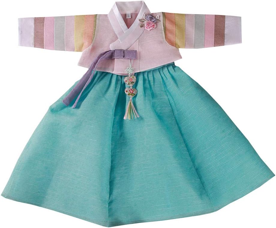 Blue Hanbok Girl Baby Korea Traditional Dress First Birthday Dohl 1-10 Ages Party Ceremony Junior Kid
