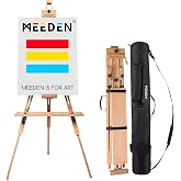 MEEDEN Portable Tripod Easel for Painting: Solid Beech Wood Art Easel | Foldable Drawing Easel Stand with Carrying Bag for Adults Indoor Outdoor Use, Holds Canvas up to 44"