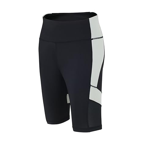 Airtracks RED DECOCT Sport Damen Laufhose - Fitnesshose - Kurz - Funktionshose - Trainingshose - Hoher Bund - Reflektoren - S