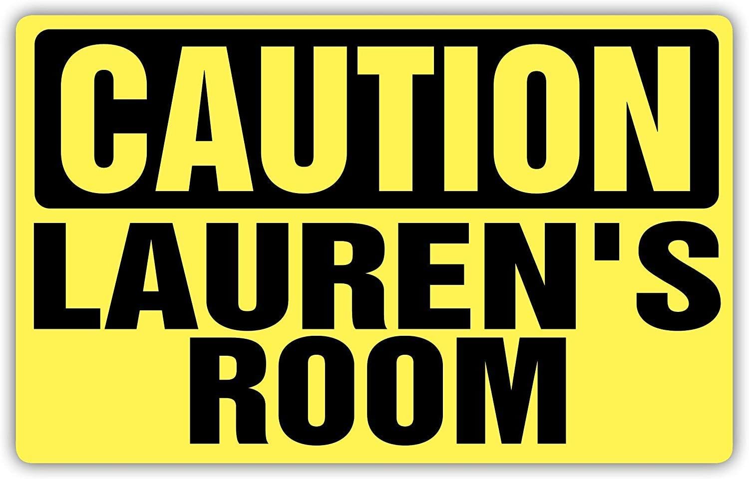 Amazon.com: Funny Vintage Metal Wall Tin Sign 16x12Inch,Caution LAUREN