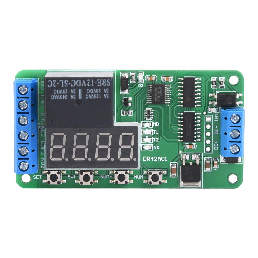 Akozon Multifunctional Timer Relay Dual Channel Time Control Switch DR42A01 12V