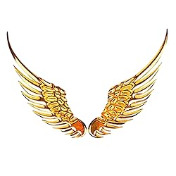 1 Pair Angel Wings Car Emblem Sticker, 3D Metal