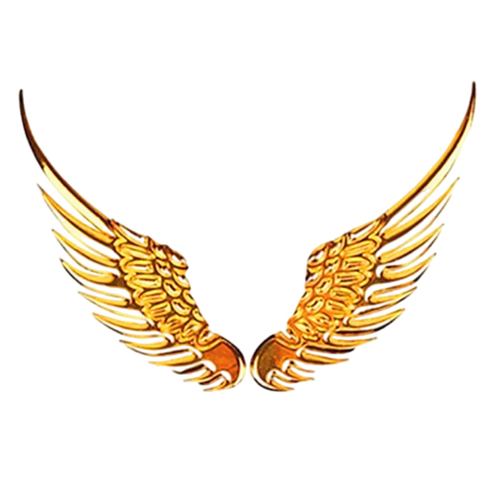 1 Pair Angel Wings Car Emblem Sticker, 3D Metal