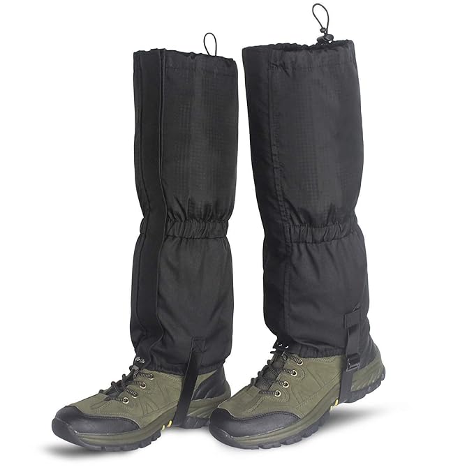 Unigear Outdoor Gamaschen, Wasserdichte Einstellbare Gamaschen Atmungsaktive Beinschutz Gaiter für Outdoor-Hosen zum Wandern,