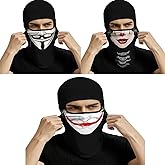 Red Plume 3PCS Balaclava Full Face Mask Ski Mask UV Protection Cover Motorcycle Full Face Mask for Men Women Outdoor Sports