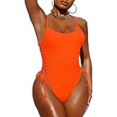 Pink Queen Womens One Piece Swimsuit Ruched High Cut Tummy Control Bathing Suit