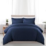 MOONLIGHT20015 Double Duvet Set Reversible Stripes Navy 200x200 cm view 6