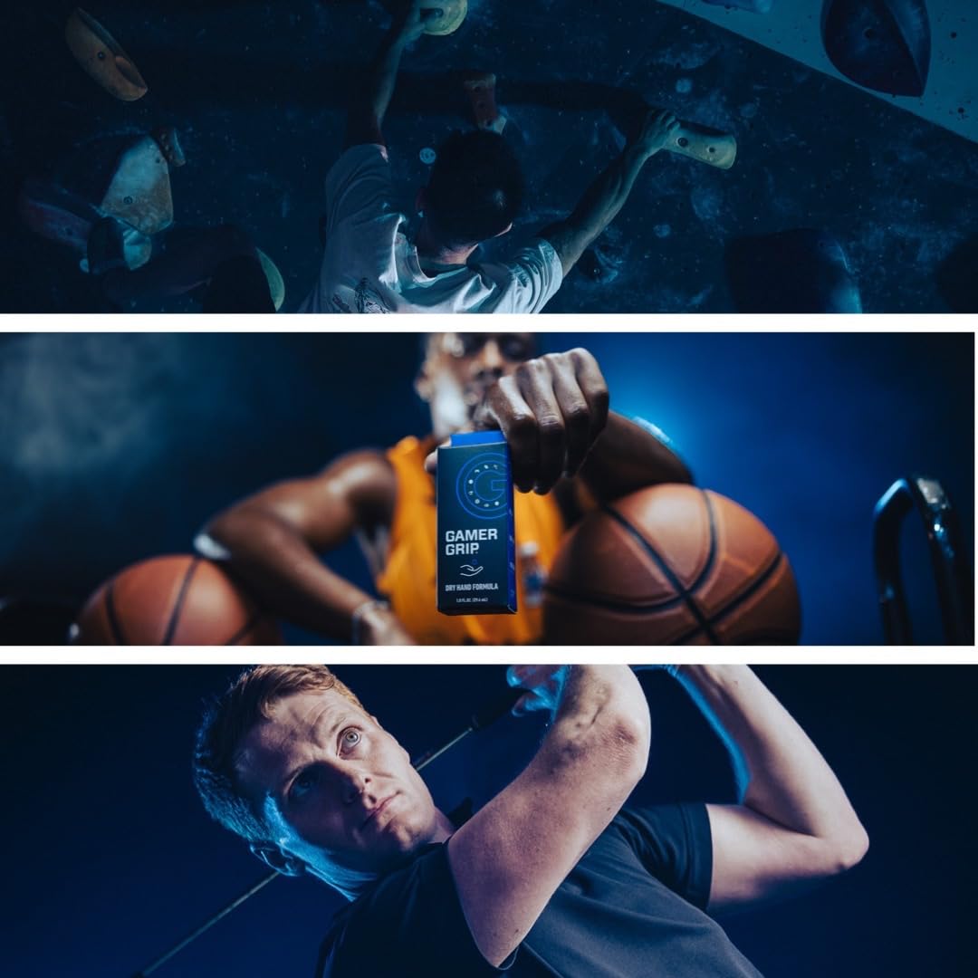Gamer Grip: Stops sweat on hands & feet - Improves performance - Total Grip Solution endorsed by worlds top athletes in multiple sports + pro gamers. Leading dry hand formula for Hyperhidrosis