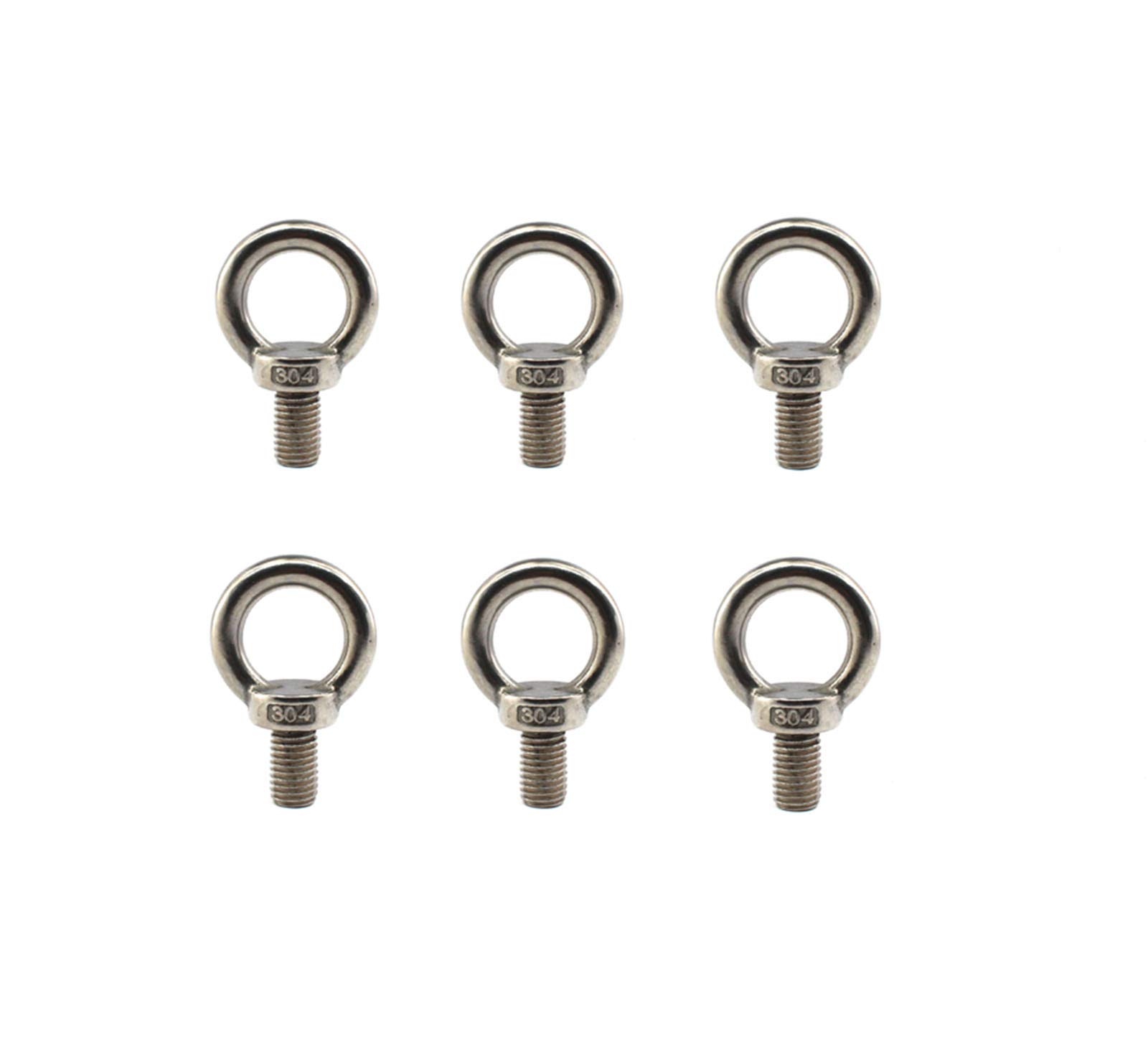 304 stainless steel M10 lifting rigging eyebolt ring Shaped with standard length of thread pack of 6 pcs