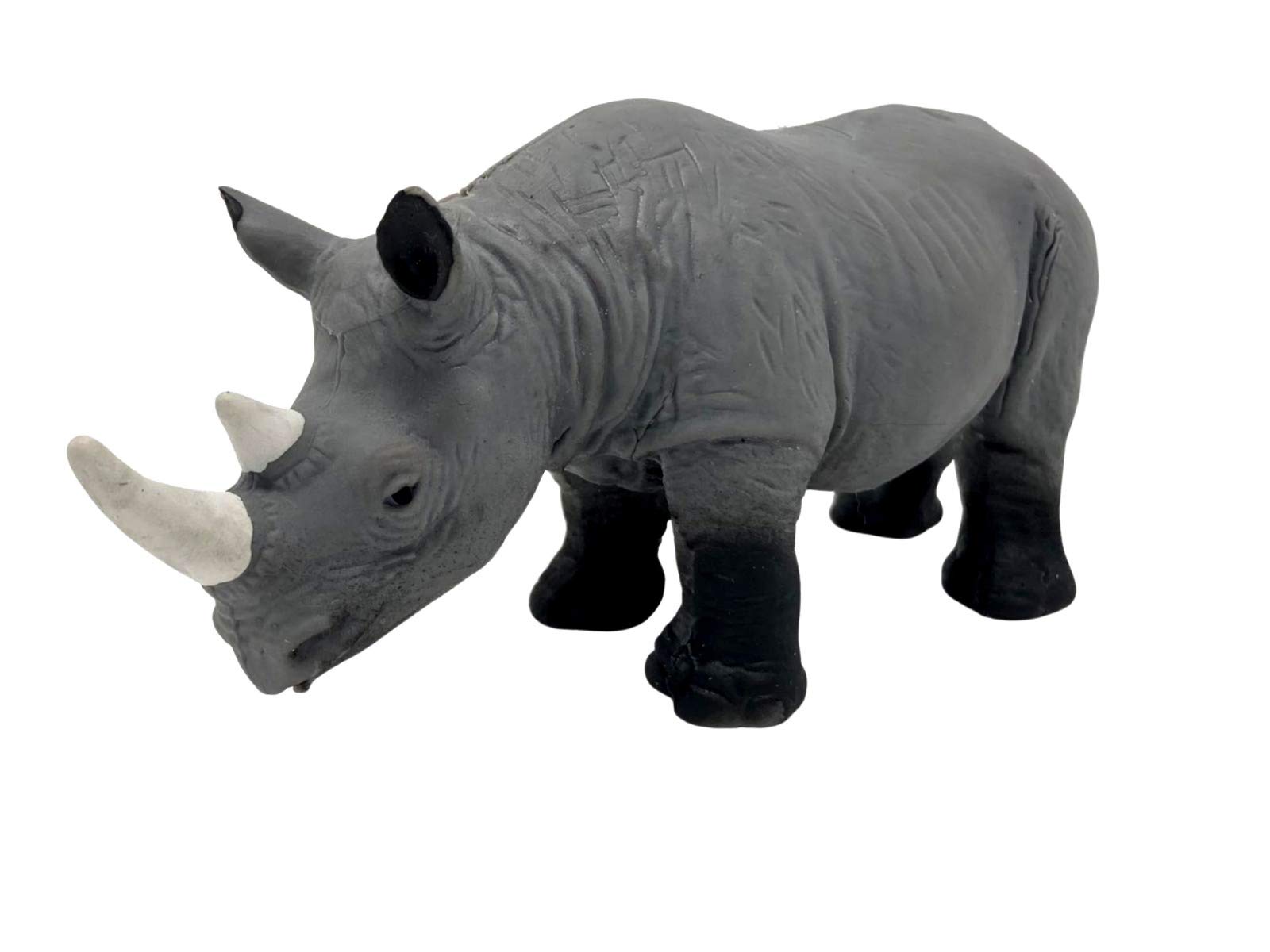 Keycraft Squishy Stretchy Toys - RHINO Wildlife Beanie Toys Modeled on Nature Original Animal Living, BPA Free Material, Washable ideal for science, school projects, Kinetic Education