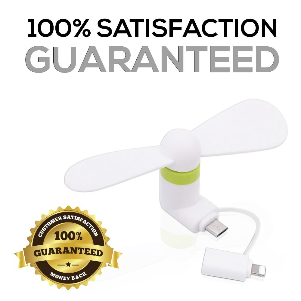 3 Portable USB Fan: Cell Phone Flexible Mini Fan – Compatible For: iPhone 6 – iPhone 5 – iPad – Samsung – Android Phone - OTG Function (SETS OF 3) (White)