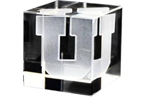 Fan Frenzy Gifts Optical Crystal Cube Officially Licensed Glass Cube Decoration with Laser-Engraved Logo | 60x60x60mm Home Office Decor & Paperweight