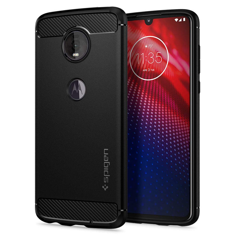 Spigen Rugged Armor Designed for Moto Z4 (2019), Matte Black