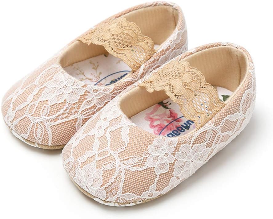 LACOFIA Baby Girls Princess Bowknot Anti-Slip Soft Sole Christening Shoes