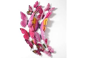 RENUIS 24pcs Butterfly Wall Decor,3D Butterfly Decals for Wall Sticker,Magnetic Butterflies Decor,Stickers for Kids Bedroom Party Wedding Crafts Decoration,Removable Mural Stickers Bedroom Decor
