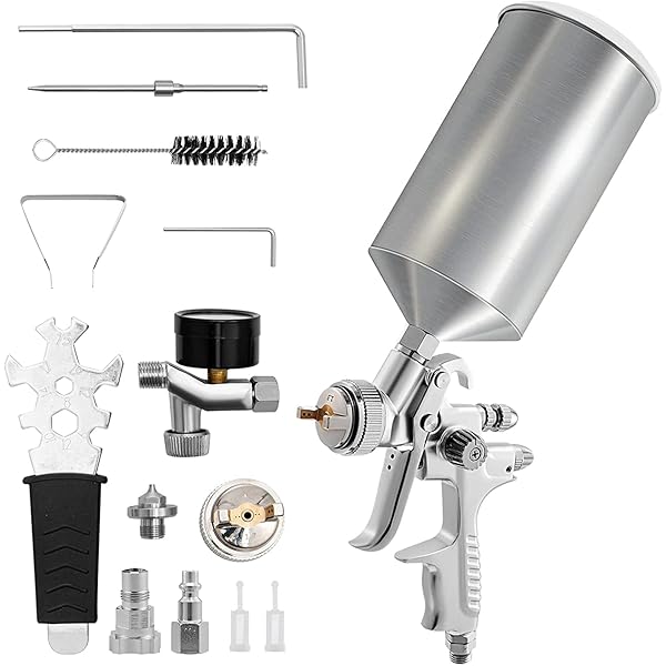 VEVOR HVLP Auto Paint Air Spray Gun Kit Gravity Feed Car