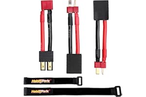 Hobbypark RC Battery/Charger Adapter Connector for Traxxas to Deans T Plug with 12AWG Gauge Wire