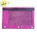1 Pink Zippered Pencil Case by School Smarts - 3 Ring Pink Pencil Pouch for Binder with Mesh and plastic window. For Use in and Out of the Classroom.