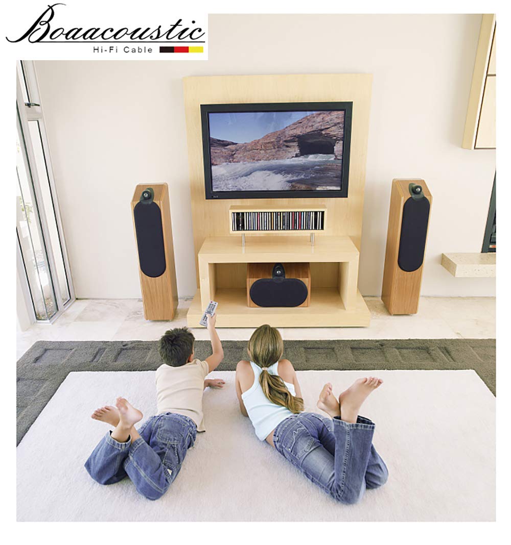 BOAACOUSTIC JIB 4N OFC HiFi 3.5mm Male to 2 RCA Male Audio Auxiliary Stereo Y Splitter Adapter Cable - 6ft/2M