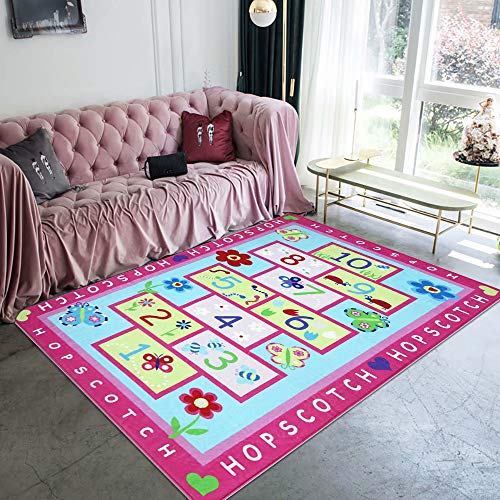 LIVEBOX-Hopscotch-Kids-Play-Mat-4-x-6-Playroom-Area-Rug-Soft-Flannel-Children-Carpet-Great-for-Educational-Fun-with-Toys-Throw-Rug-for-Living-Room-Bedroom-Nursery-Best-Shower-Gift