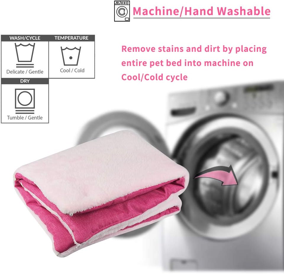 YUNNARL Furry Cat Bed/Mat (Convertible) Self-Warming Cat Mat Light Weight Fur Pet Bed for Cats, Puppy Cat Bed Mat Machine Washable Puppy Bed Best for Indoor Cats Houses, Floor, Car Back Seat Pink : Pet Supplies