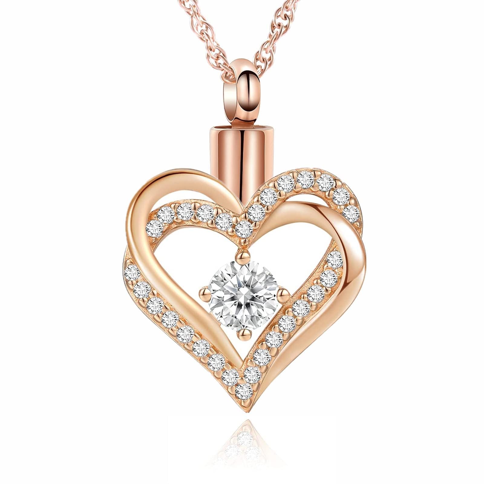 Minicremation Cremation Urn Necklace for Ashes Cremation Jewelry Heart Urn Necklace for Women Girls Birthstone Memorial Jewelry Pendant for Ashes for Human Pet