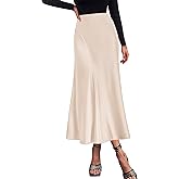 KIRUNDO Women Spring Summer Satin Maxi Skirt 2026 Trendy High Waisted Wedding Cocktail Party Work Silk A-Line Formal Skirts