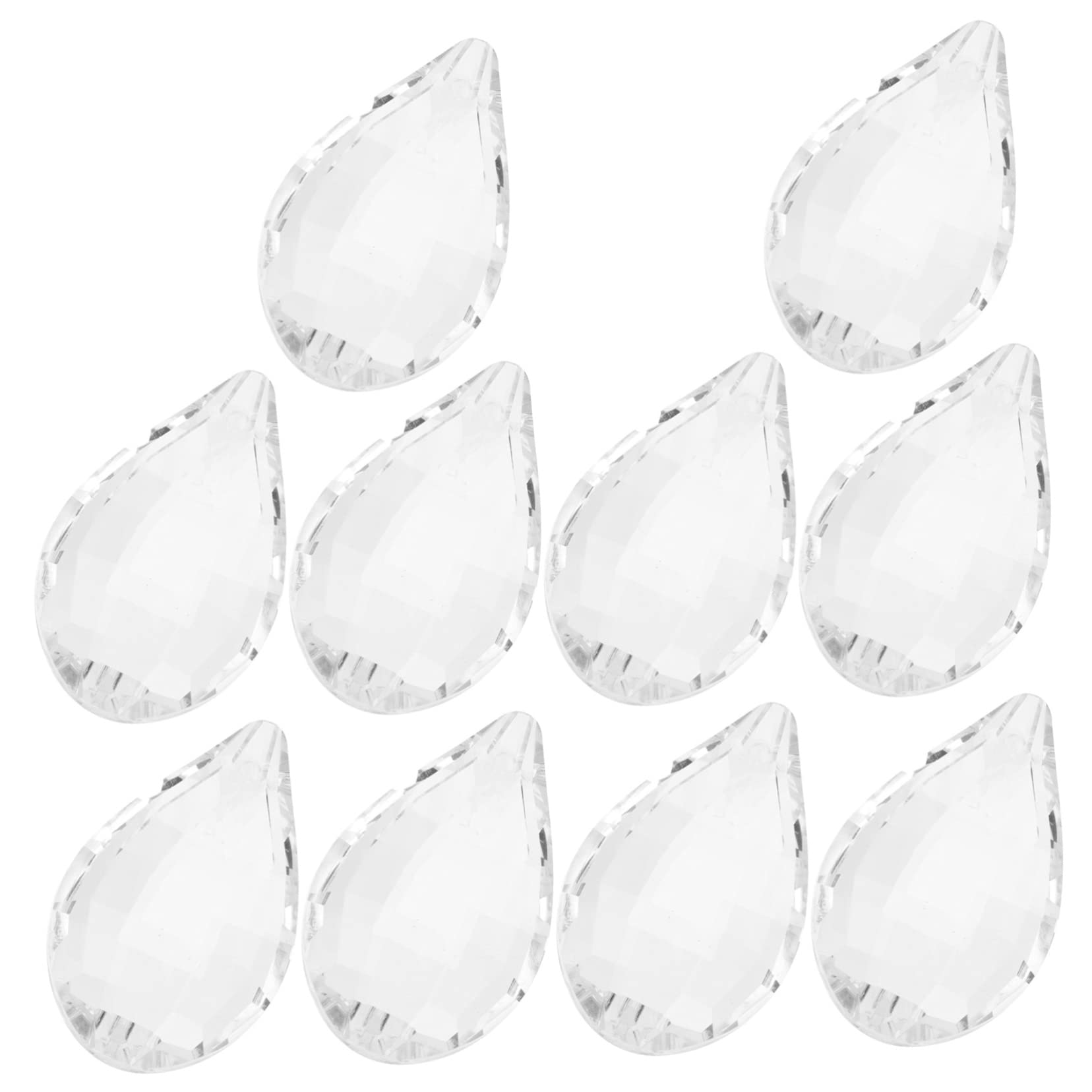 HOMSFOU 10pcs Lighting Crystal Pendant Crystal Lamp Drop Gems Decor for Home Chandelier Clear Beads Teardrop Chandelier Window White Beadwork