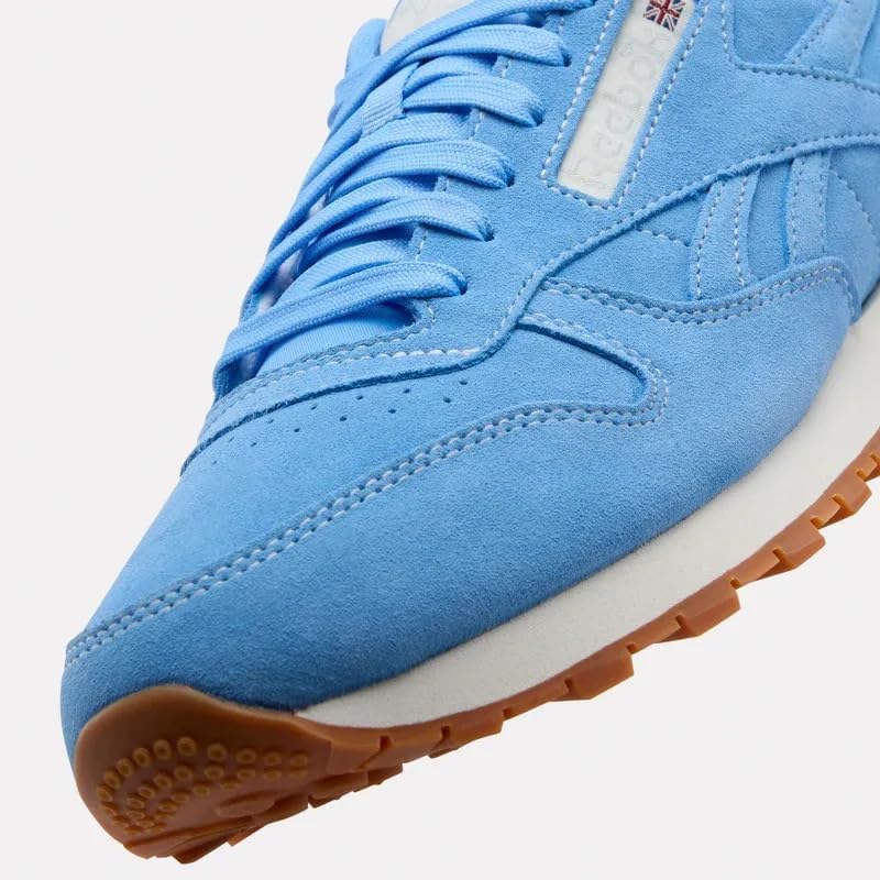Unisex Classic Leather Sneaker, PERIBLUE/Chalk/Gum, 35 EU