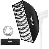 Godox 80x120 Centimeters/ 32x48 inches Softbox Lighting with Grid Beehive &amp; Bowens Mount Speedring for Studio Photo Flash Speedlight Light and SUPON USB LED (80x120cm with Grid)
