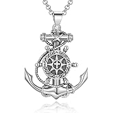 LES OSEWA Compass Necklace for Men Sterling Silver Compass Pendant Masonic Viking Necklace Travel Amulet Necklace Inspirational Graduation Jewelry Gifts for Women