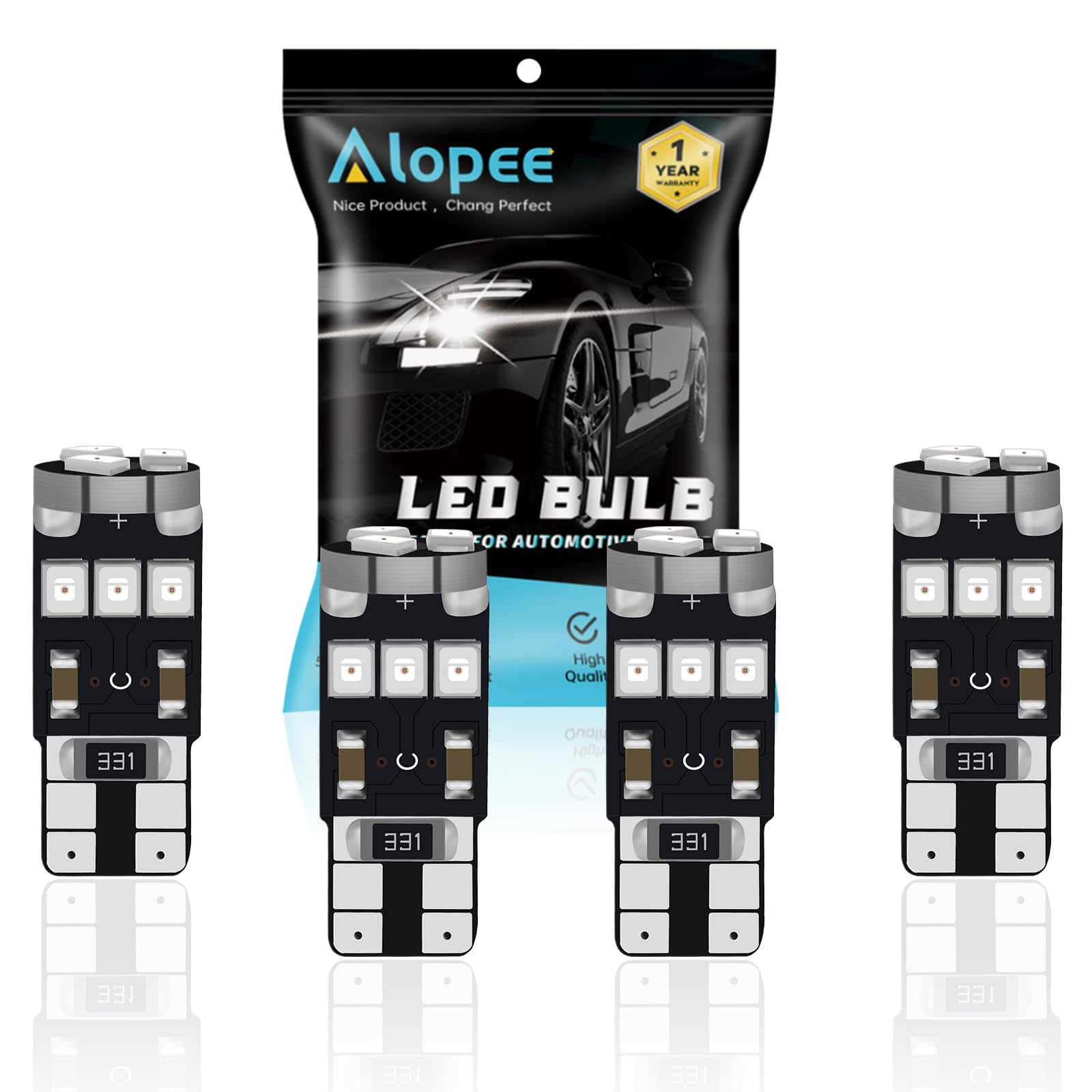 4-Pack T10 501 W5w Red Canbus Error Free LED Bulbs,9-SMD 2835 Chipsets Car Replacement Bulb For 194 168 2825 Map Dome Courtesy License Plate Side Marker Light (12V)