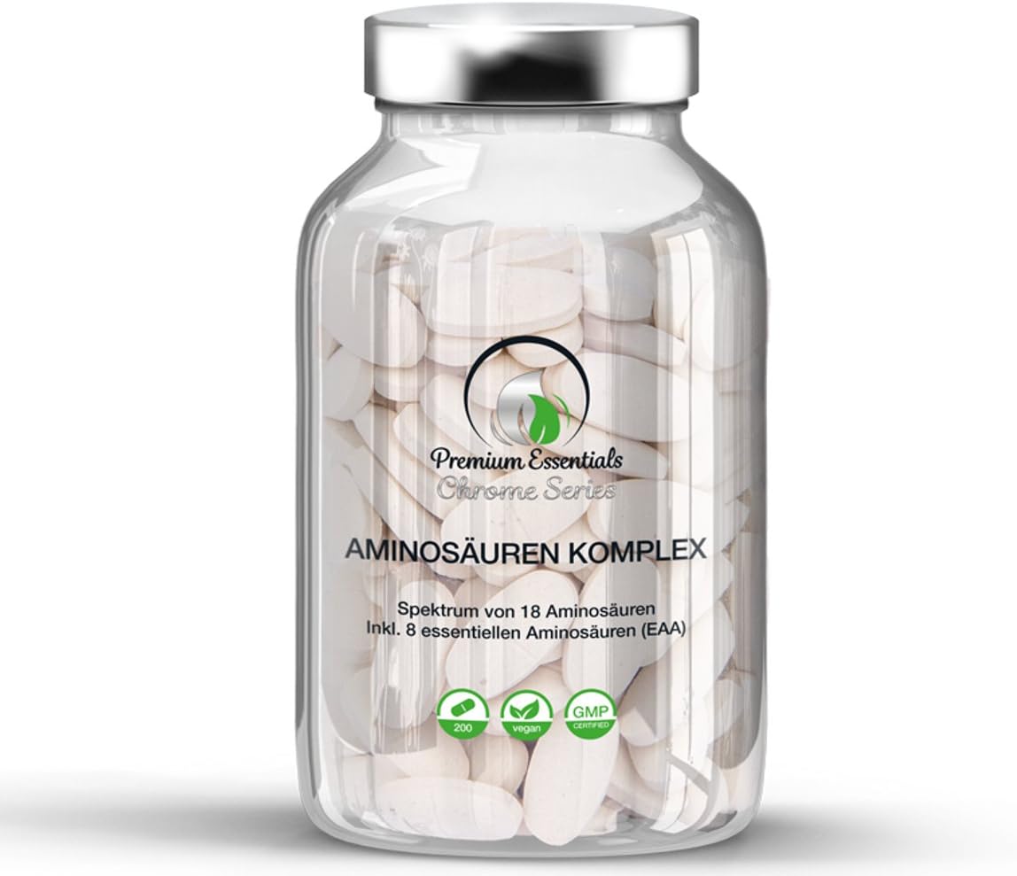 Amino Acid Complex |1000 mg | 200 Tablets (Vegan) | Containing All 18 Amino Acids incl. 8 Essential Amino Acids | Muscle Growth + Weight Loss + Muscle Support | Premium Quality MADE IN GERMANY
