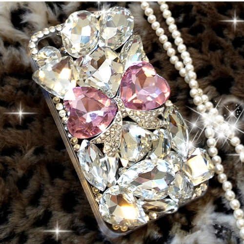davided™Pink luxury Bling Diamond Gem Flower Crystal Hard Case Cover For Various Phones (Nokia Lumia 635 630)