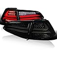 Spec-D Tuning Glossy Black LED Tail Lights Compatible with 2015-2017 Volkswagen Golf GTI Models, Left + Right Pair Assembly