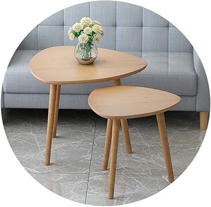Xiaoyan Table Basse Nordique Salon Table A Manger Triangle Mini Side Table Simple Negociation Balcon Loisirs En Bois Massif Petite Table Ensemble De 2 Color Wood Amazon Fr Cuisine Maison