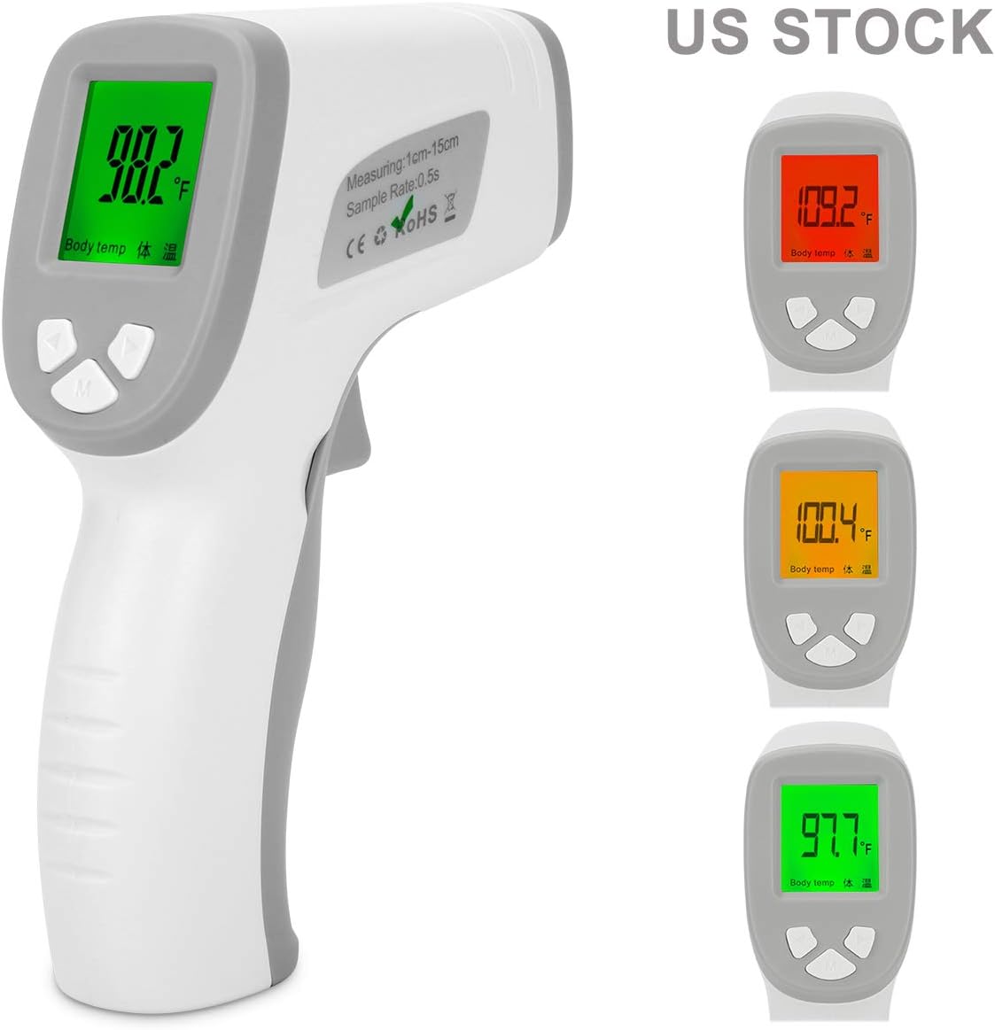 Non-Contact Infrared Thermometer, Forehead & Ear Digital Thermometer with Fever Alarm Function for Baby Kids, Adult