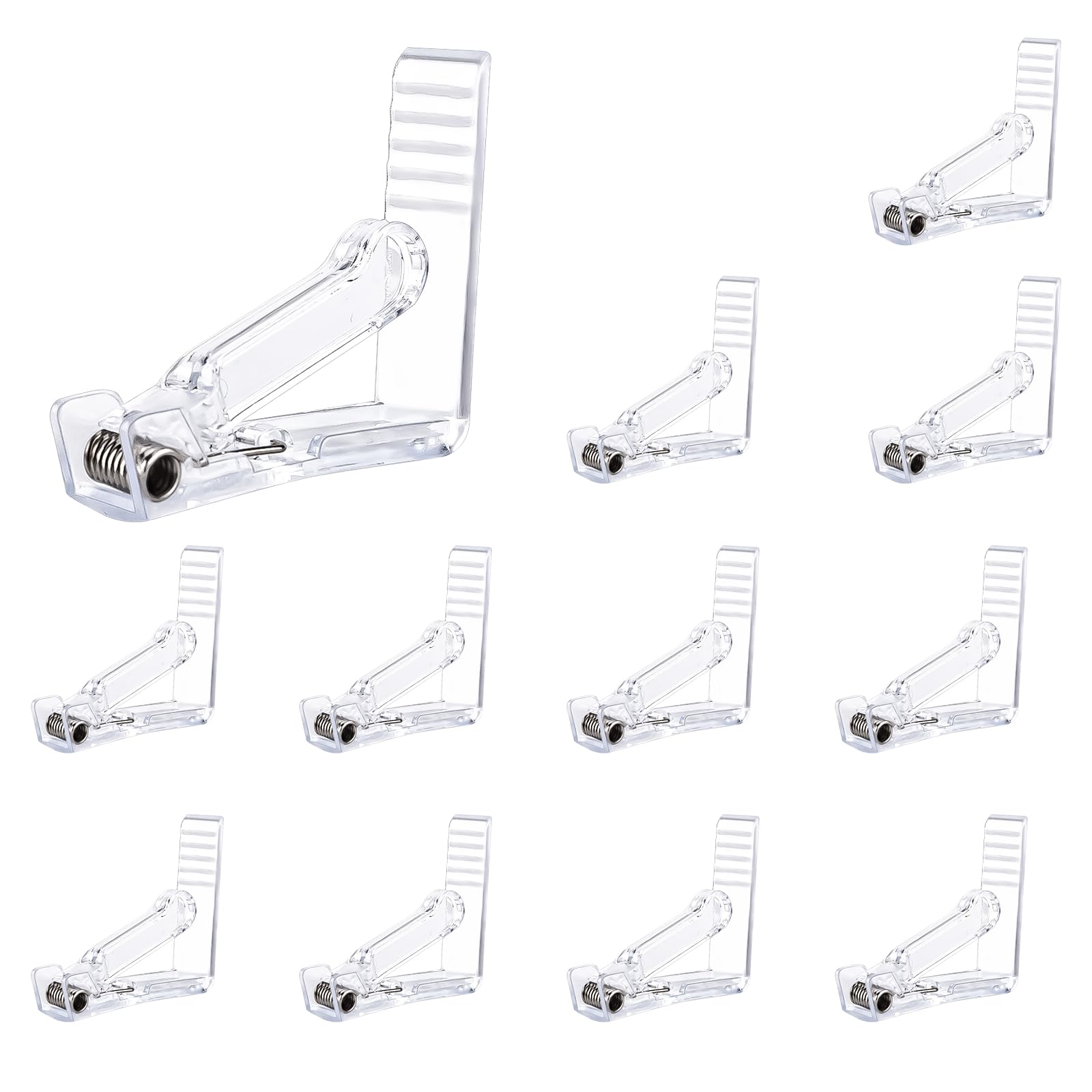 BOXOB 12pcs Transparent Plastic Spring Tablecloth Clips for Indoor/Outdoor Tables, Perfect for Picnics, Weddings, and Camping