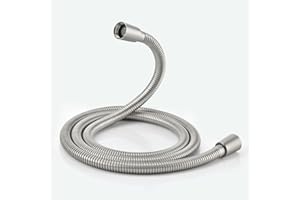 JASYA Brushed Nickel Shower Hose Extra Long 304 Stainless Steel Handheld Showerhead Hose, Anti Winding Interface, With Brass Insert And Nut - durable Rv Shower Hoses Replacement(Brushed Nickel, 69 Inches)