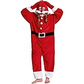 OLAOLA Unisex Adult Christmas Costume, Plush Santa Onesie Reindeer Gingerbread Snowman One-Piece Cosplay Pajamas
