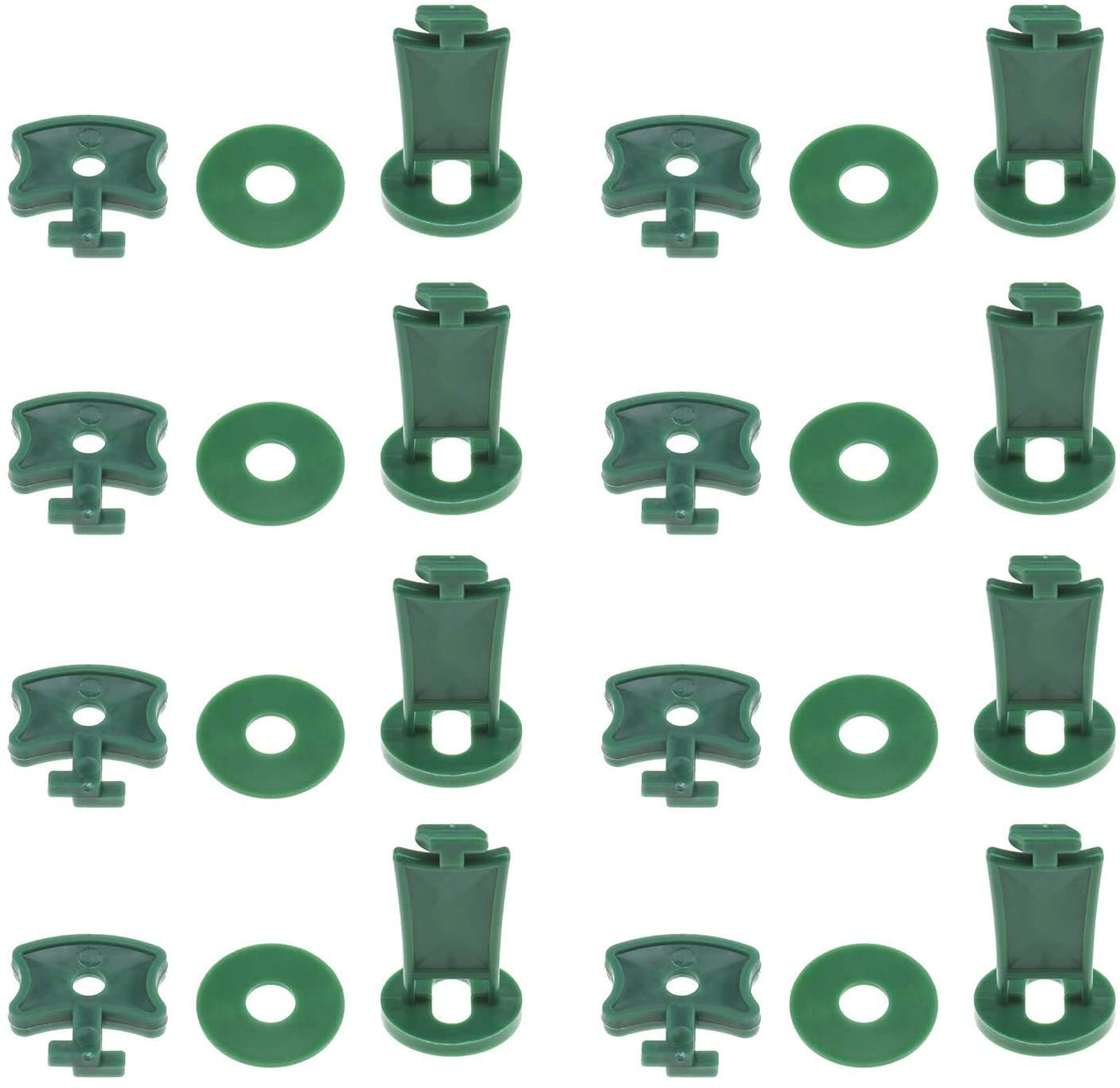 Greenhouse Twist Clips Plastic Greenhouse Fixing Clips Washers Extender Corner Clips for Aluminium Greenhouse Bubble Wrap Insulation Netting Shading (Green 50*Clips + 50*Washers + 50* T Extenders)