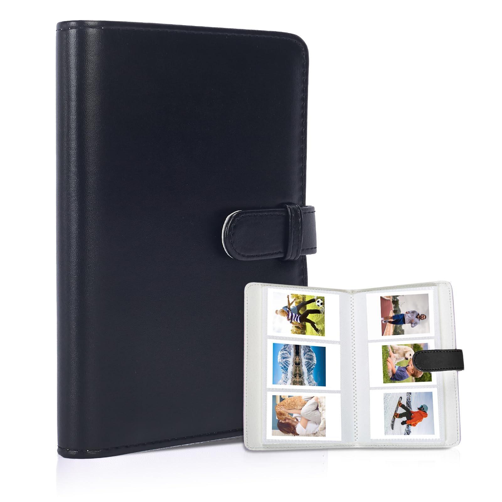 Riosin 108 Pockets Mini Album Compatible with Fujifilm Instax Mini film, Suitable for Instax Mini 12/11/7+/9/Evo/40/99/Liplay, 2x3"Photo Album for Canon ivy 2 Kpop Photocard(Black) — image 1